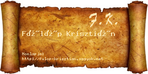 Fülöp Krisztián névjegykártya